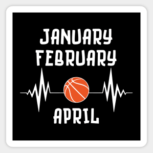 January February Basketball April Sticker